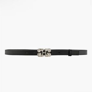 Ganni leather logo belt